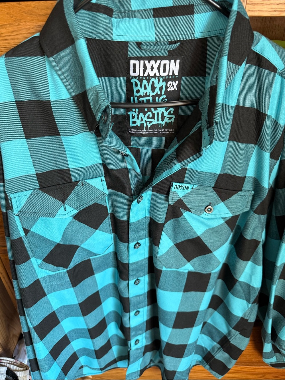 DIXXON Turquoise and Black Plaid Button-Down Shirt